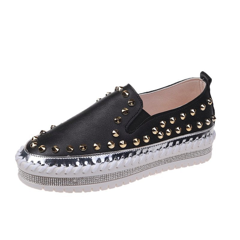 Women's Rivet-Accent Canvas Flat Sneakers