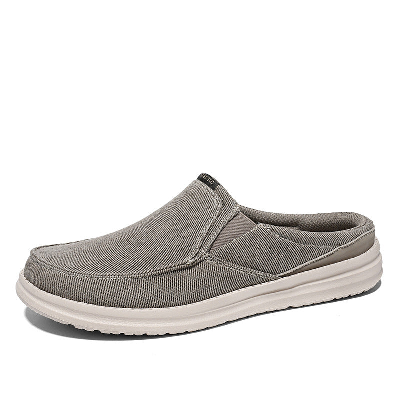 Plus-Size Breathable Slip-On Canvas Mules