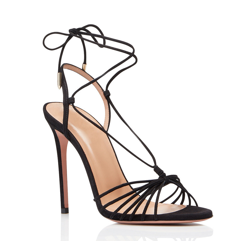 Women's Strappy Fish-Mouth Stiletto Sandals
