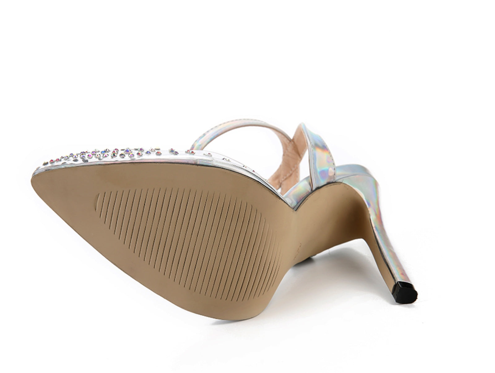 Women's Rhinestone Pointed Toe Stiletto Sandals