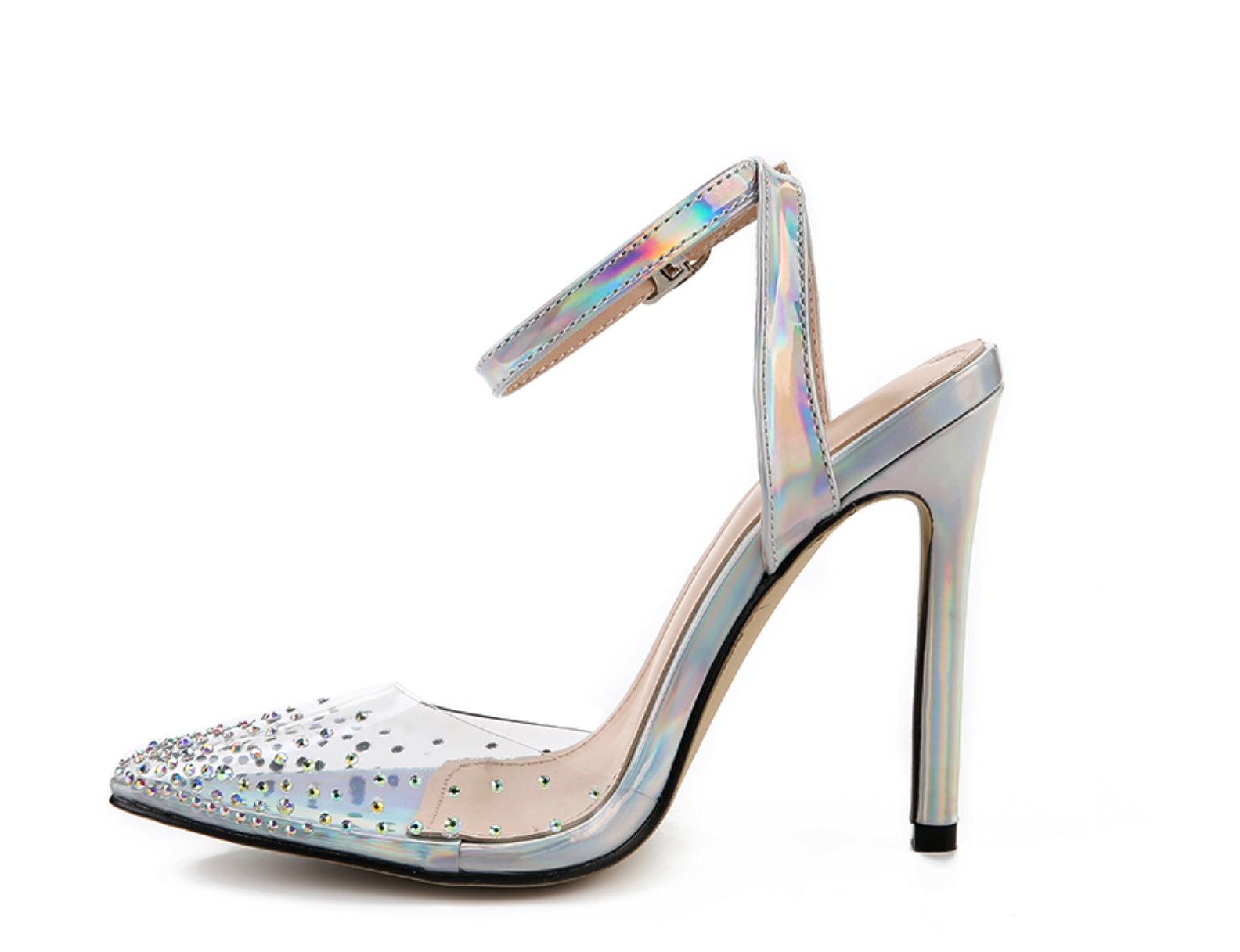 Women's Rhinestone Pointed Toe Stiletto Sandals