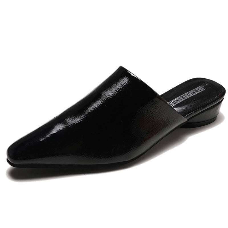 Women's PU Pointed Toe Low Heel Slides