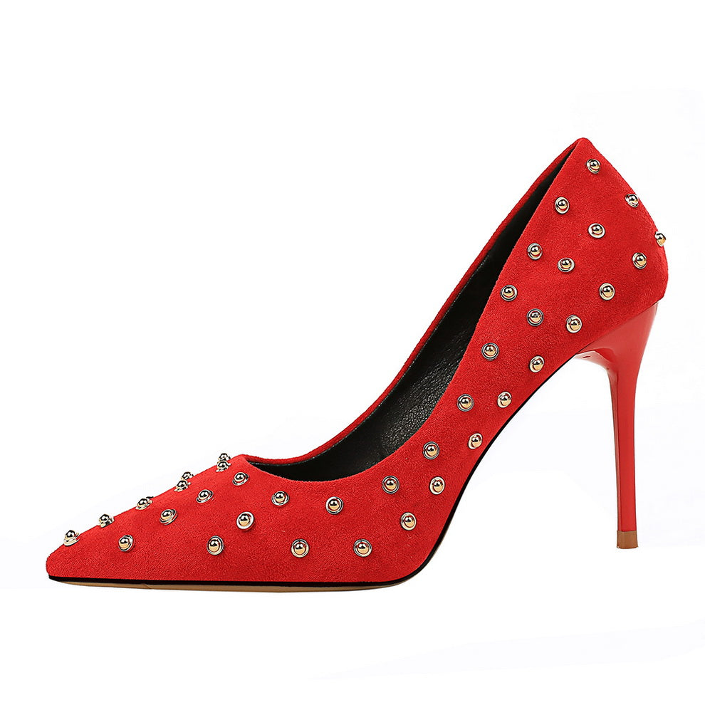 Women's Rivet-Accent Pointed Stiletto Heels