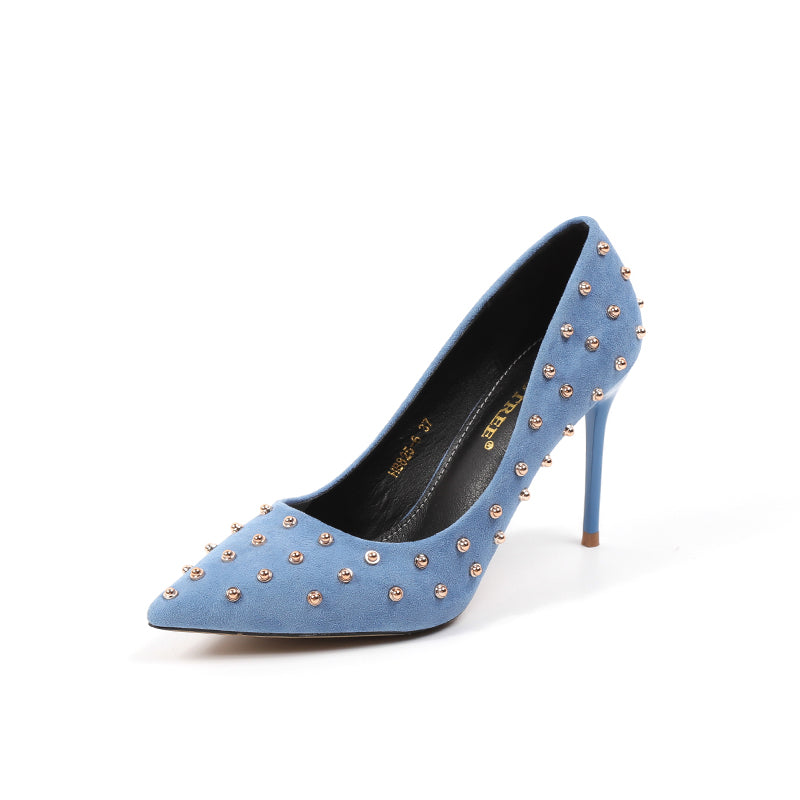 Women's Rivet-Accent Pointed Stiletto Heels