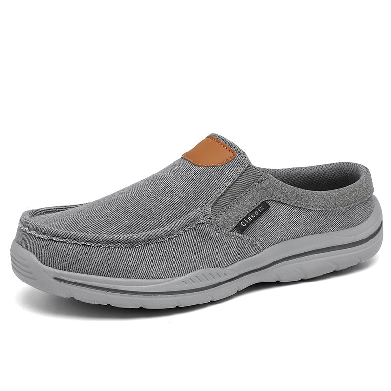 Plus-Size Breathable Slip-On Canvas Mules