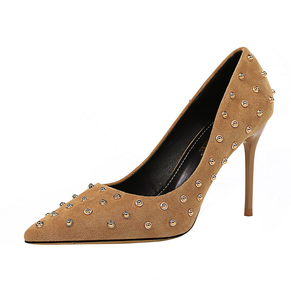 Women's Rivet-Accent Pointed Stiletto Heels