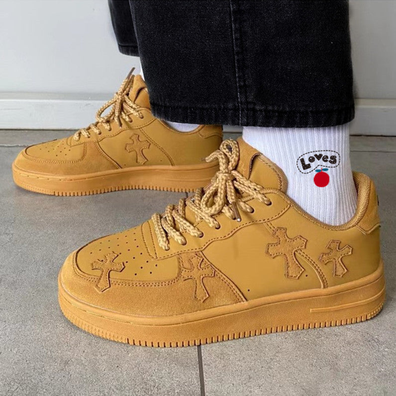 Women's Retro Platform Casual Sneakers Wheat