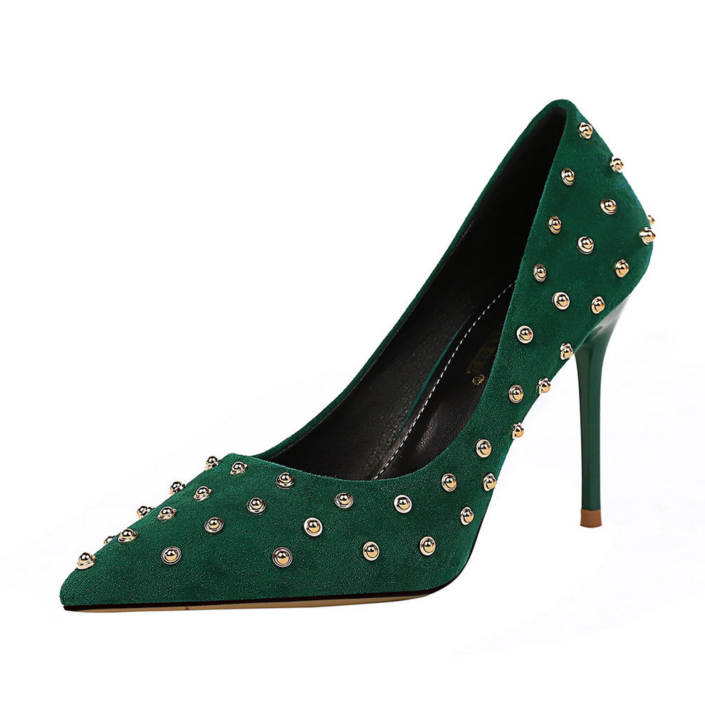 Women's Rivet-Accent Pointed Stiletto Heels