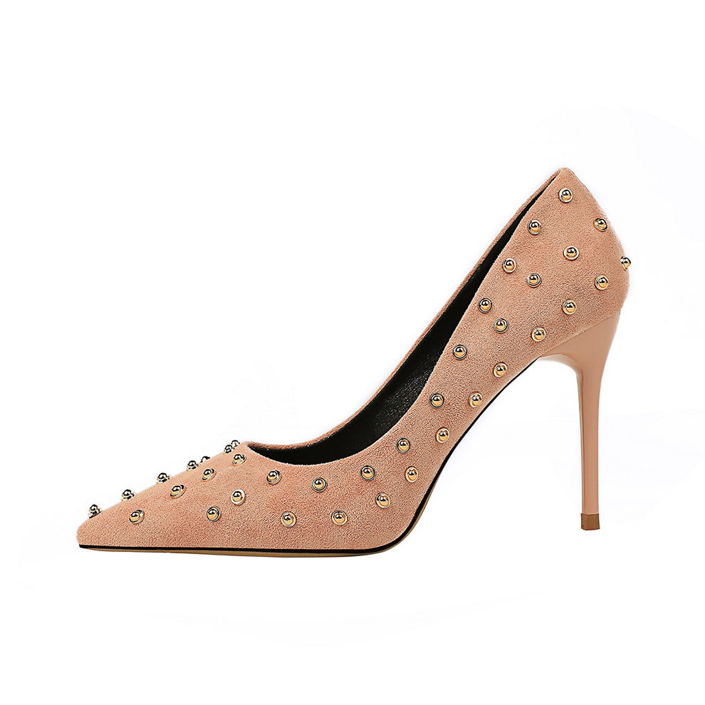 Women's Rivet-Accent Pointed Stiletto Heels