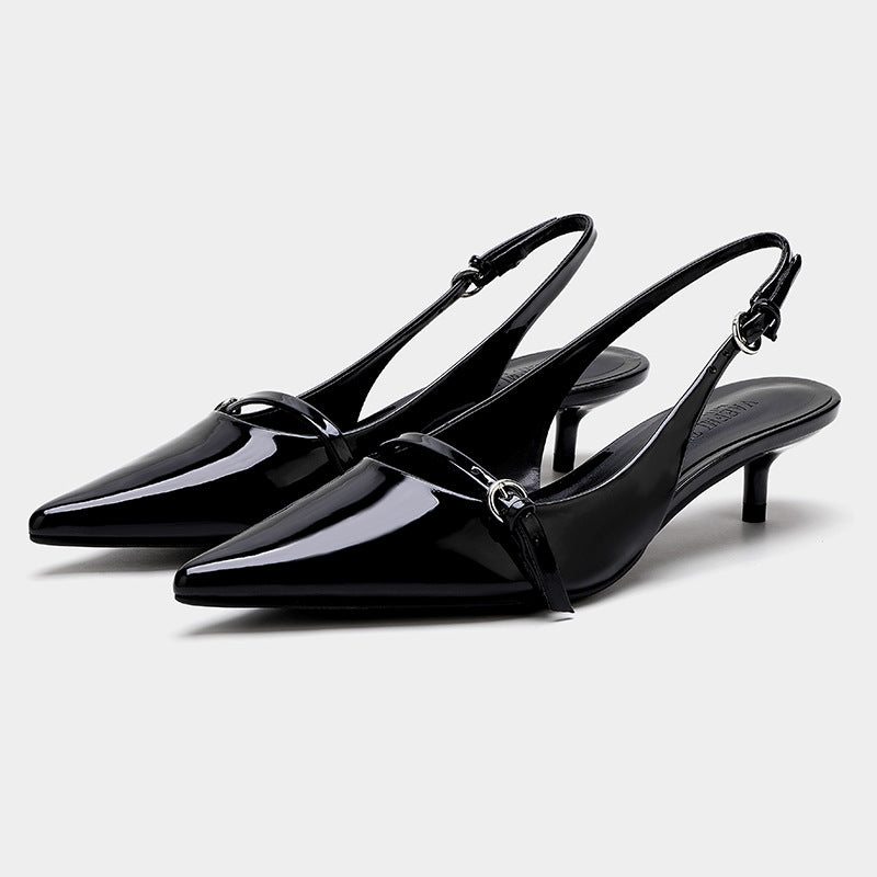 Women's Wine Red Pointed Toe Slingback Mules